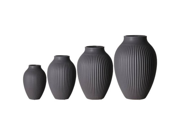 Ritzenhoff Breker Vasen Alsta Grau 4-tlg., Keramik, 2 cm, Dekoration, Vasen, Keramikvasen