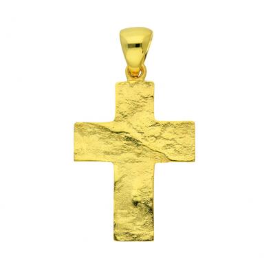 Kreuzkette ADELIA´S "Halskette - Kreuzkette mit Kreuz Anhänger aus 333 Gold", gold, Halsketten, Damen, Gelbgold 333 Gold, Gelbgold 333, Gold, Kreuzkette, Schmuckset mit bis 45 cm stufenlos verstellbarer 925 Silber Halskette