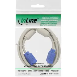 INLINE S-VGA Kabel, 15pol HD Stecker / Stecker, beige, 1,5m