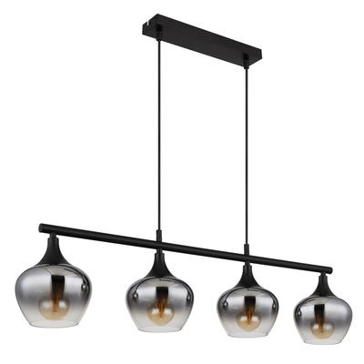 GLOBO LIGHTING Pendelleuchte "MAXY", schwarz (schwarz matt), 1 Stk., Leuchten, Hängeleuchte, Essbereich, Hängelampe, Gläser, E27 Fassung, Pendelleuchte
