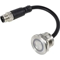 Tru Components TC-12835300 TC-TS22A10YSSG12M12 MALE CONNECTOR Sensortaster 24 V, Schalter + Taster, Silber
