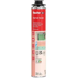 PU-Schaum Pistolenschaum , fischer, 1K Brandschutzschaum PUP 750, Baustoffklasse B1, 750ml