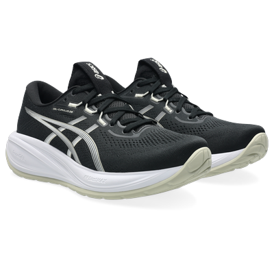 Laufschuh ASICS "GEL-CUMULUS 28", Damen, Gr. 39, schwarz, weiß, Synthetik, Schuhe Laufschuh, sportlicher Stil, leicht profiliertes Laufsohlenprofil, Schnürung