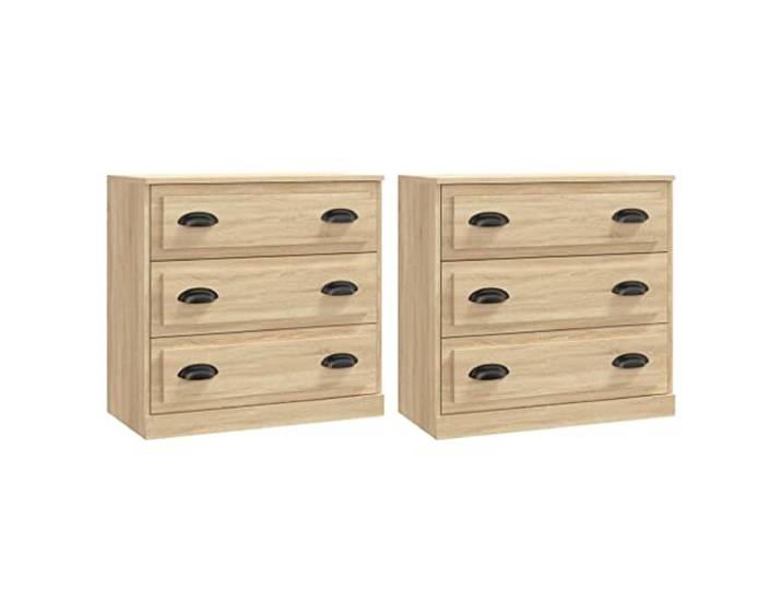 Kaorsrow Sideboard 2er Set Kommode Sonoma-Eiche 70x35,5x67,5 cm Zwei vielseitige Anrichten aus stabilen Holzwerkstoffen bieten reichlich Stauraum für Ihr Wohnzimmer und Schlafzimmer.