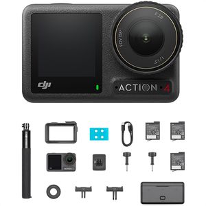 DJI Osmo Action 4 Adventure Combo Action-Cam, wasserdicht bis 18m, 4K/120fps, 10MP, 155° Ultraweitwinkel