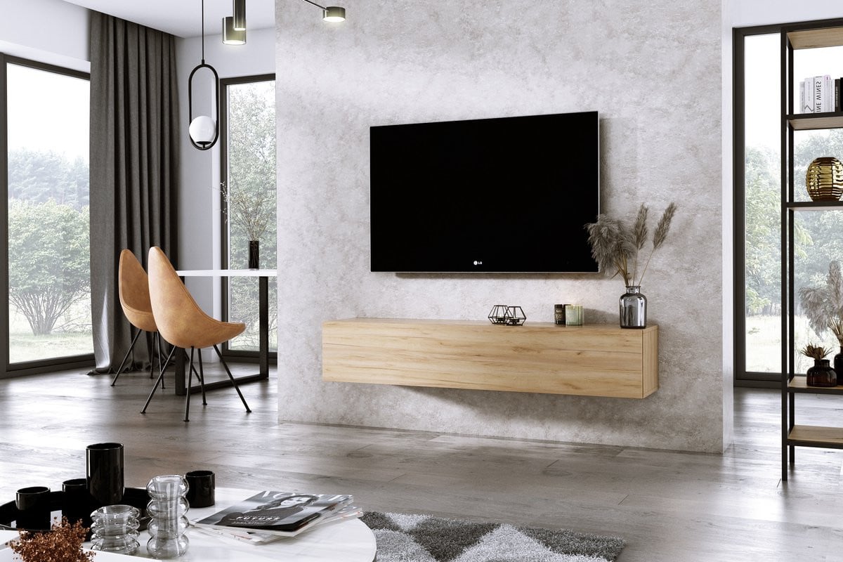 Meubel Square Diamond Hangend TV-meubel - Eiken - 150 cm