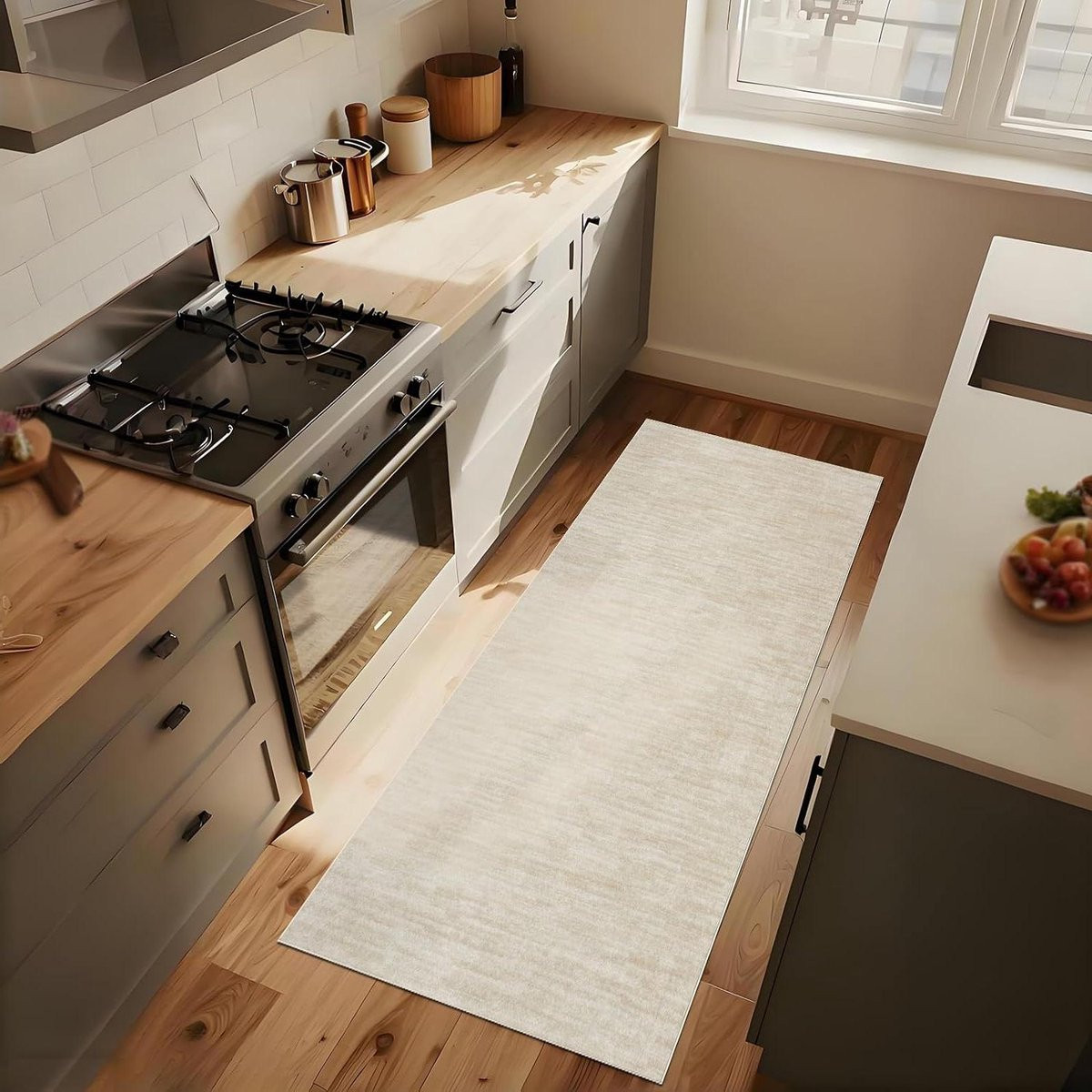 Karpet Runner Vloerkleed Gangloper Beige - Polyester - 80 x 140 cm