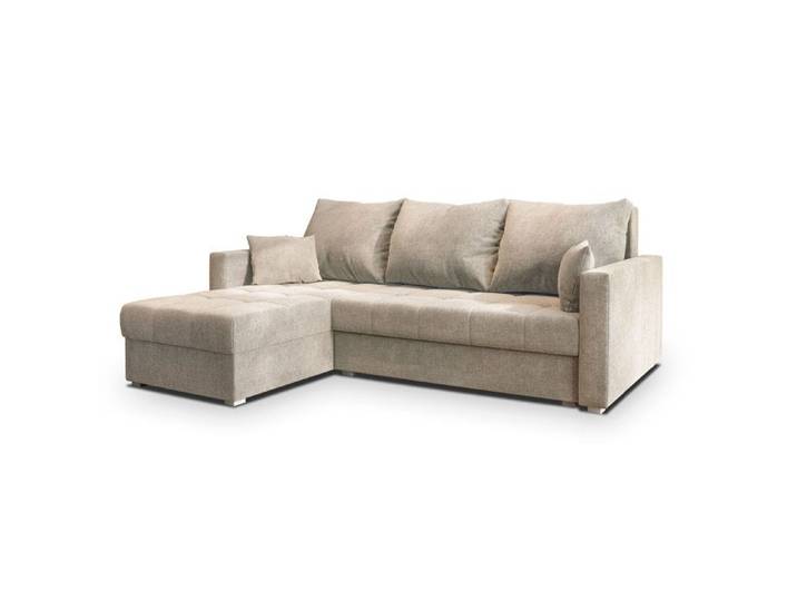 Canapé d'angle NIDA Canape Convertible - Angle - 3 places - 220x143x85 cm - Tissu tressé INARI 22 - Beige
