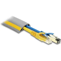 Delock, Kabelschutz + Kabelführung, Flexibler PVC Kabelkanal 40x11 mm, 10m, grau/gelb, selbstklebend (Kabelkanal, 1000 cm)