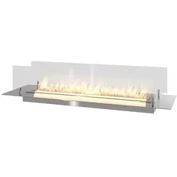 SOLOLED Bioethanol-Brennereinsatz/Halterung 100 cm aus Edelstahl mit Glas inklusive
