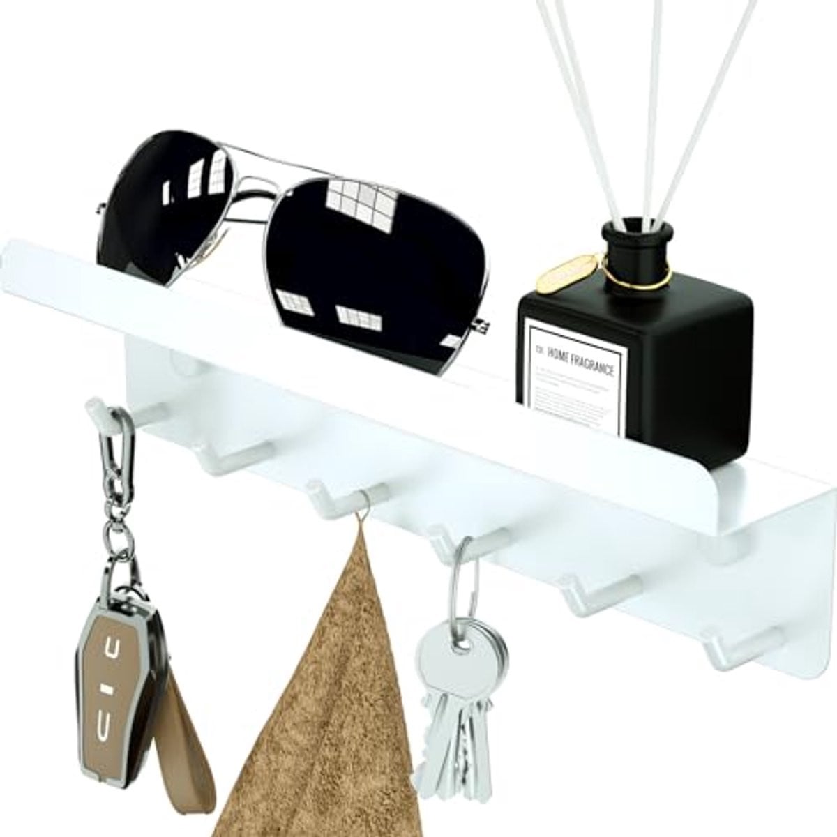 Wandmontage Sleutel- en Brievenhouder met Plank voor Organisatie in Huis