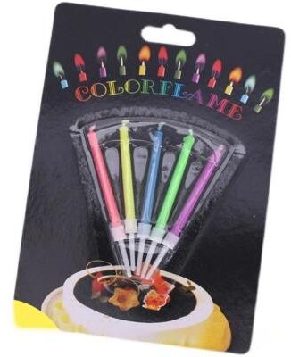 Uplift Treasures Multicolored Flame Birthday Candles For Cakes And Party Decorations 5pcs