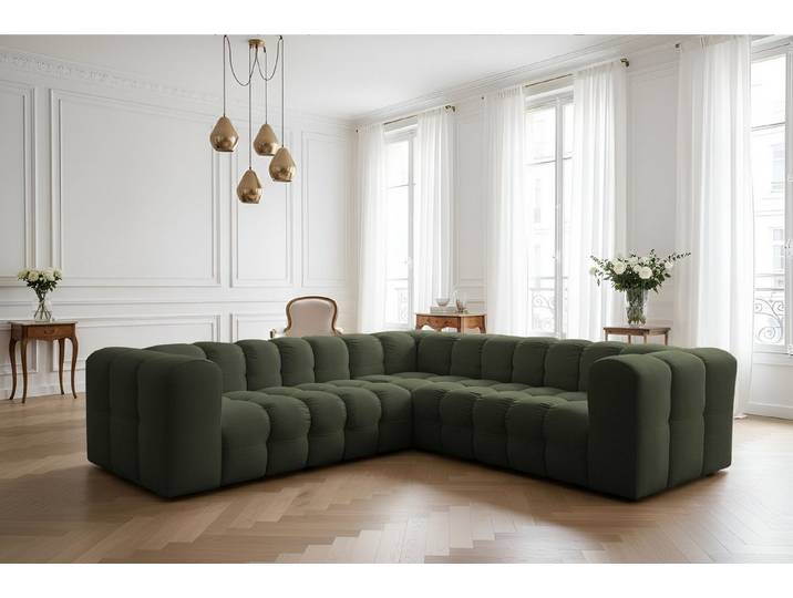 yourhouse24 Ecksofa Symmetrisches BLOOM 270x270 cm, Design Lounge-Sofa, Bubble-Optik, Made in Europe
