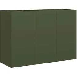 vidaXL Pflanzkübel Olivgrün 120x40x80 cm Kaltgewalzter Stahl