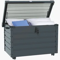 STILVORA Garten-Aufbewahrungsbox Stahl Dunkelgrau 100x62x65 cm, 295 l, mit Rädern