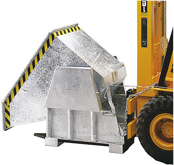 Kippbehälter, Standard-Bauhöhe, ohne Fahrwerk, Volumen 1,0 m³, feuerverzinkt eurokraft pro