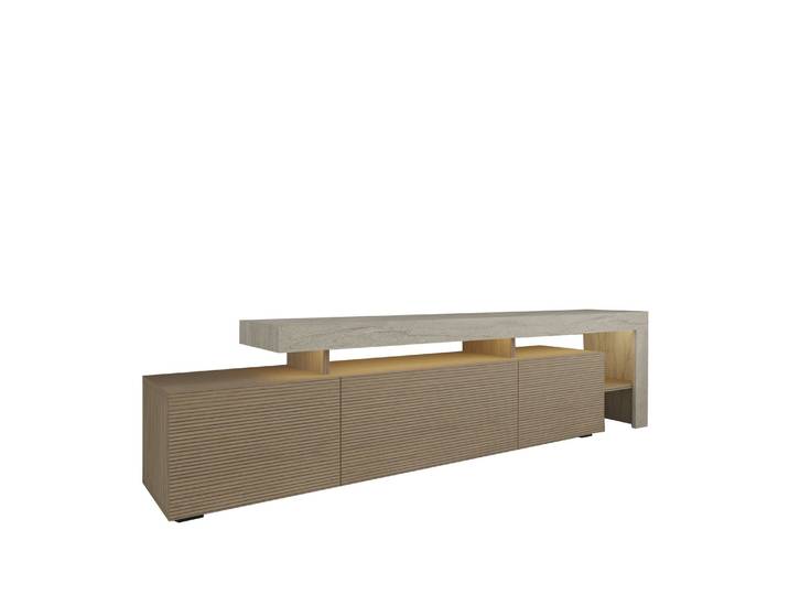 Meuble TV en bois Beliz - 192 x 37 x 53 cm - Beige