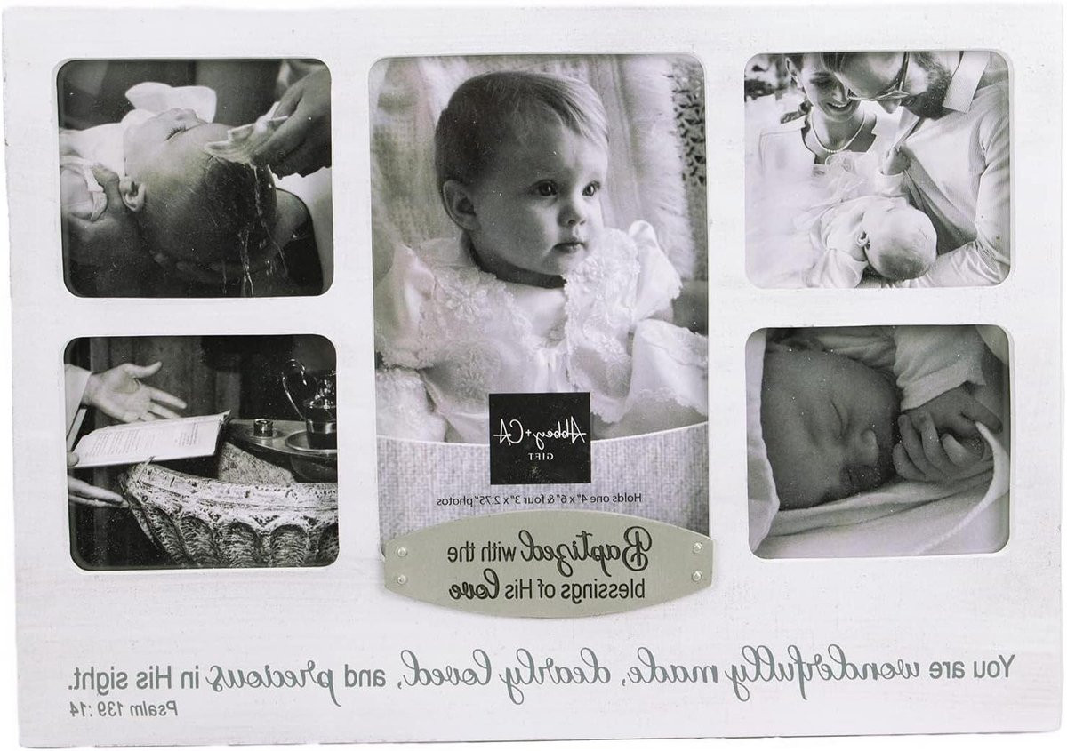 Collage Fotolijst voor vijf foto's met metalen plaquette, Multicolor, 29.8 x 20.6 cm