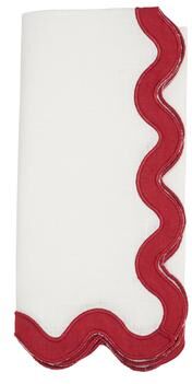 Saro Lifestyle "Linen Soft Hue Scallop Napkin (Set of 4) - 20""x20"""