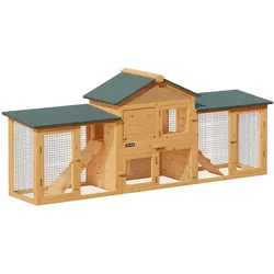Hasenstall Kaninchenstall 2 Etagen 204x45x84cm