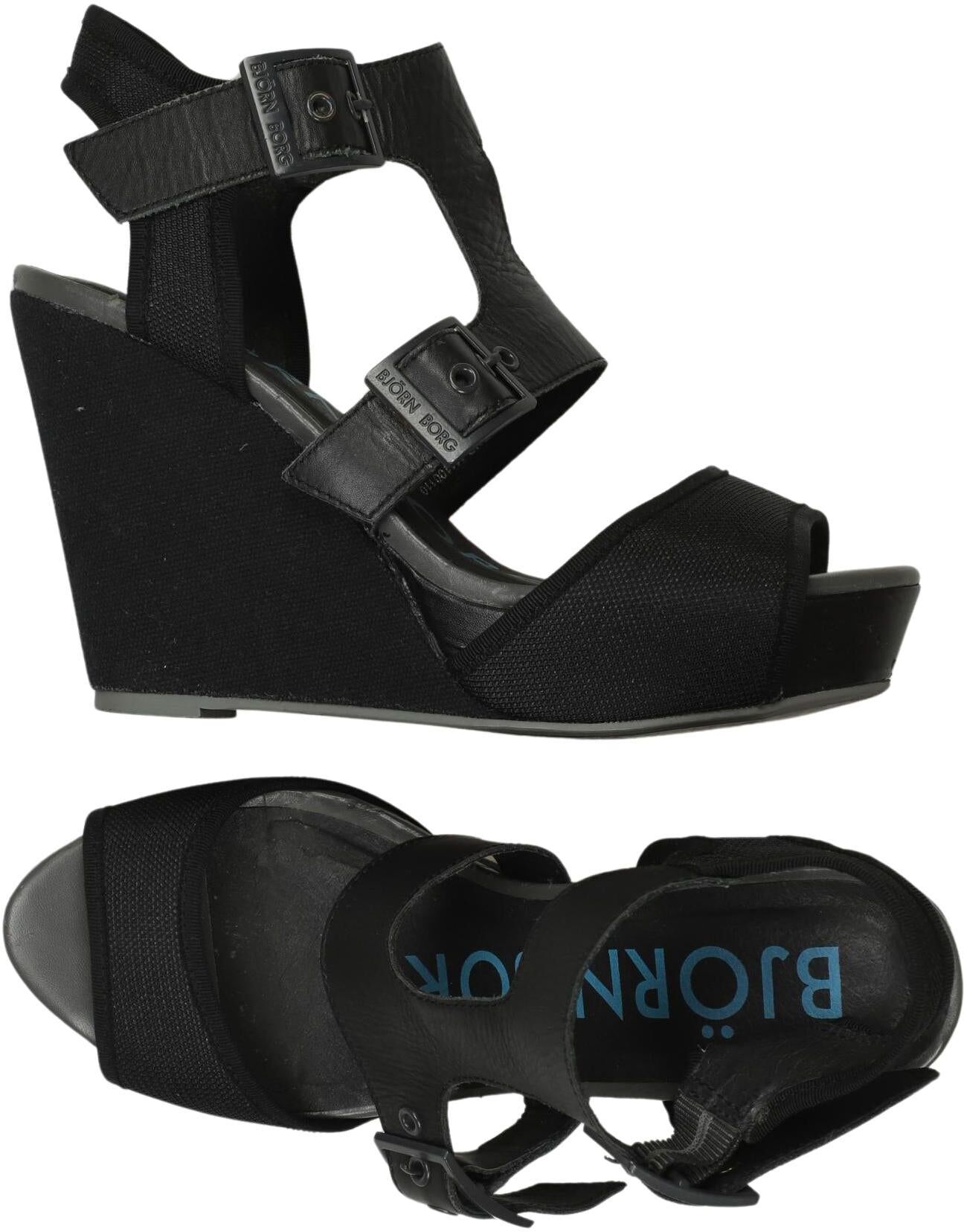 Björn Borg Damen Sandalen, Schwarz, Gr. EU 39, Leder - Second Hand