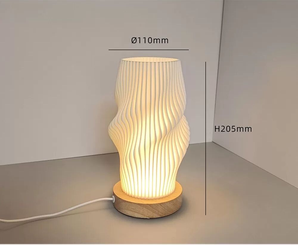 INF Nordische Holzbasis USB Dimmbare Schreibtischlampe - Nachttischlampe