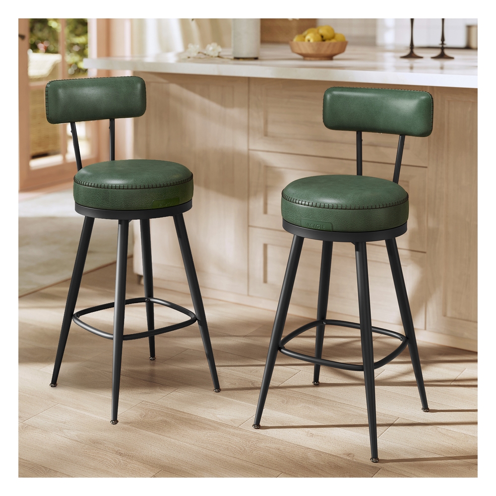 VASAGLE EKHO Kollektion - Barhocker 2er Set mit Rückenlehne B34LBC089C01
