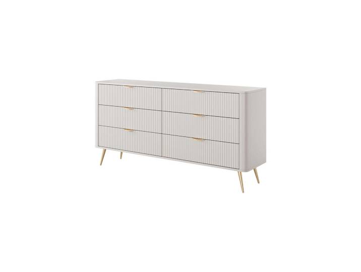 Furnlux Kommode Lante Weiß 163x38x81 cm, 163x81x38 cm, Kleinmöbel, Kommoden, Kommoden