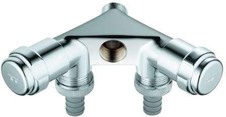 Grohe WAS-Doppelventil "Einfach" 41020000 DN15, mit Rückflussverhinderer, chrom