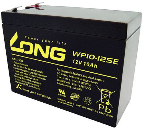 Long WP10-12SE WP10-12SE Bleiakku 12V 10Ah Blei-Vlies (AGM) (B x H x T) 151 x 118 x 65mm Flachstecker 6.35mm Zyklenfest, Geringe