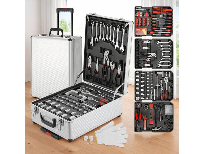 Kit d'outils de 799 pièces, chariot à outils, boîte à outils pour mécaniciens, boîte à outils pour réparations à domicile, ensemble de bricolage portable