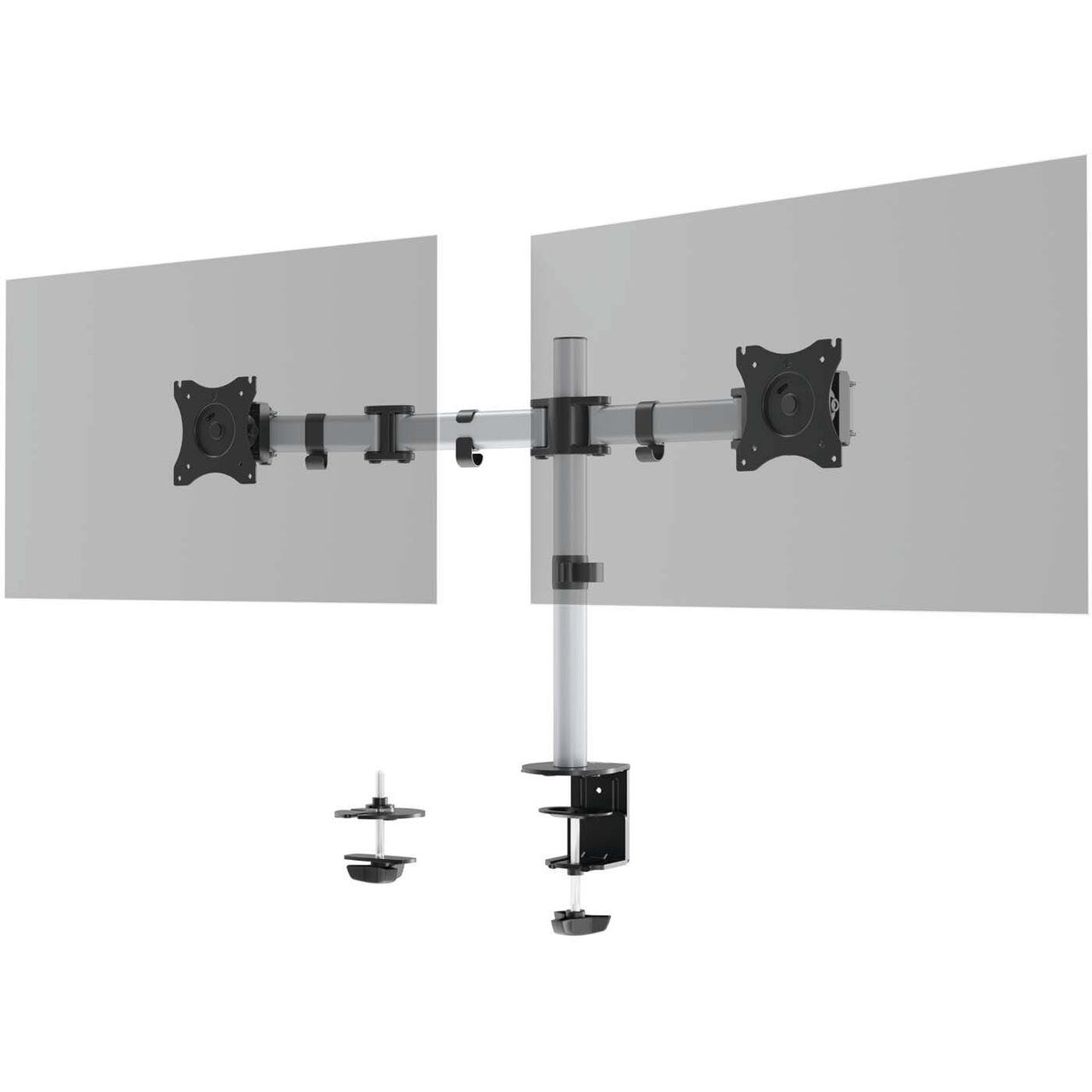Durable Monitorhalterung SELECT für 2 Mon. Tischbef Silber