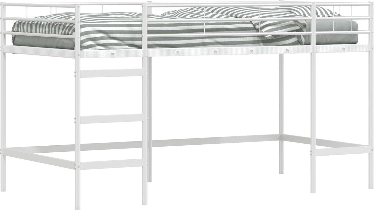 vidaXL Kinderbed met hemelbed, wit, staal, 100 x 200 cm
