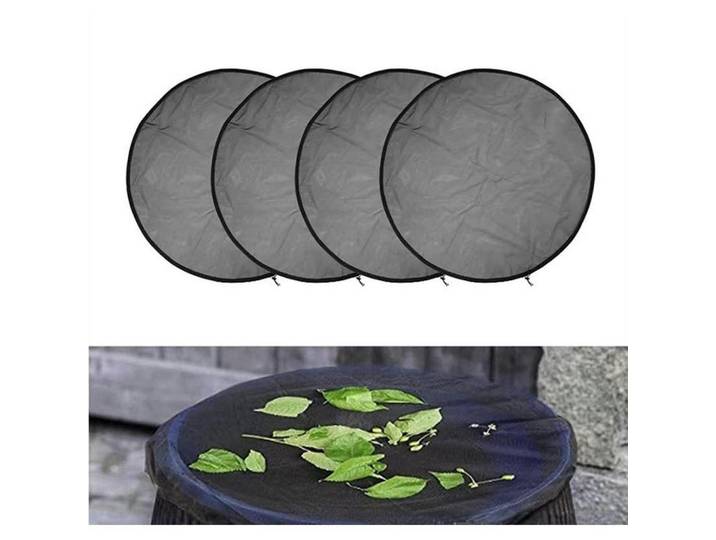 Regentonnennetz 4-teiliges Set 60 cm, Schwarz, 85x1.5x85 cm, Gartenzubehör, Gartenpflege