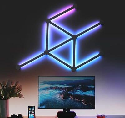 Snug & Styled Smart RGB Wall Light Panels With Music Sync App Control For Gaming Room Smart Home Lighting white