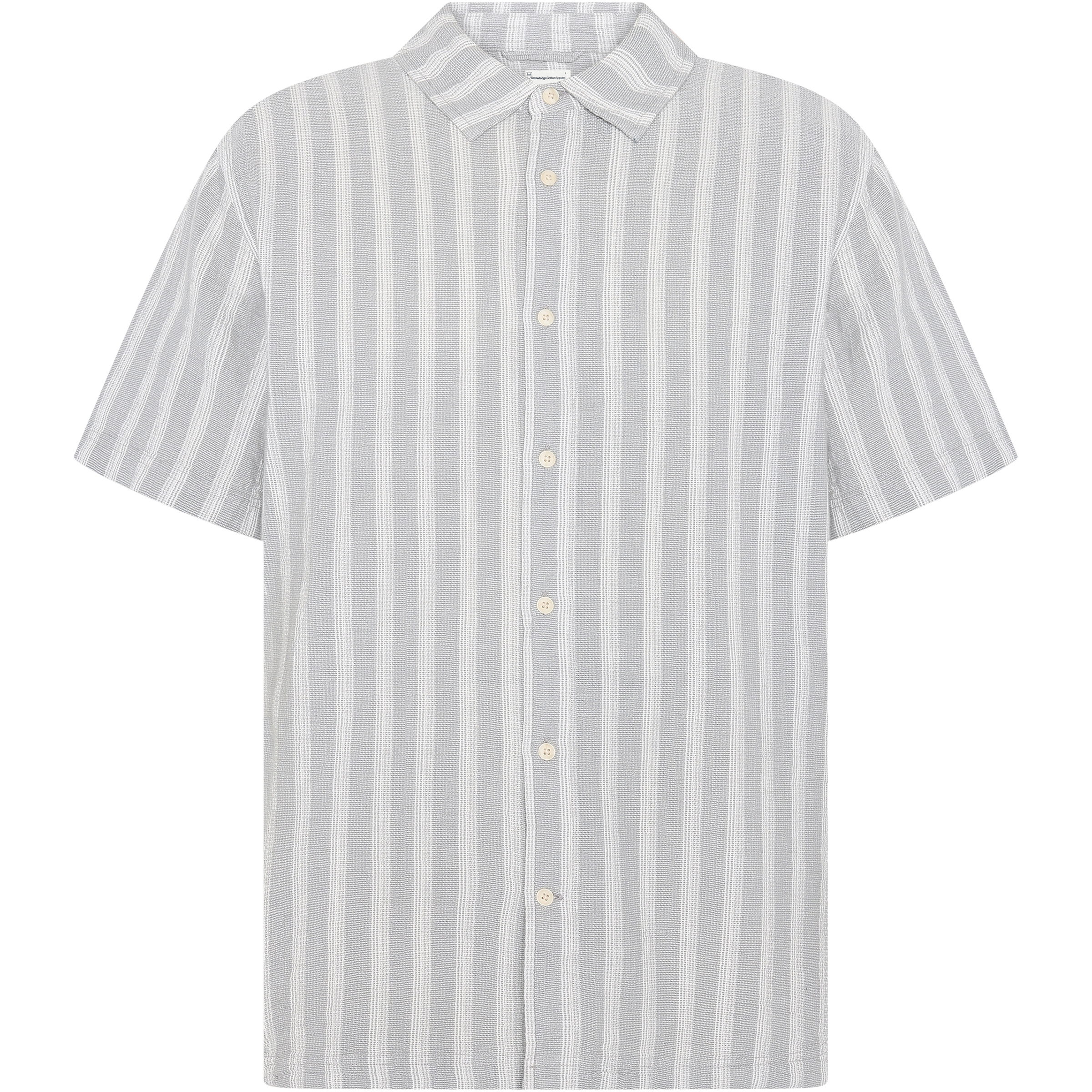 KnowledgeCotton Apparel Stripe Herren Hemden grau Größe L Lifestyle Hautfreundlich