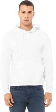 Bella + Canvas 3719 Sponge Fleece Hoodie in White size 2XL B3719, BC3719