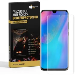 6x Panzerfolie für Huawei P30 Pro FULL CURVED ANTI-SHOCK Displayschutzfolie KLAR Schutzfolie ANTI-SHOCK, ANTI-KRATZ, ANTI-STOß, ANTI-BRUCH PET KUNSTSTOFF