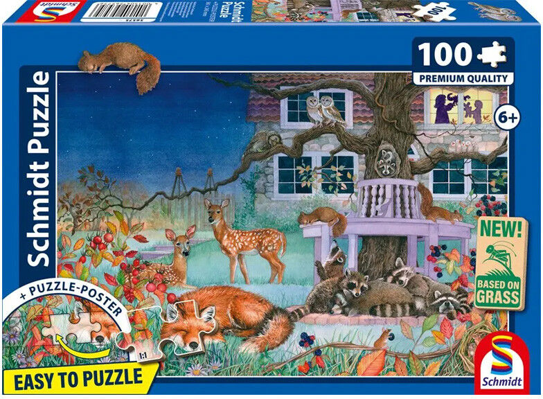 Puzzle 100 pcs Visite nocturne des animaux - Schmidt