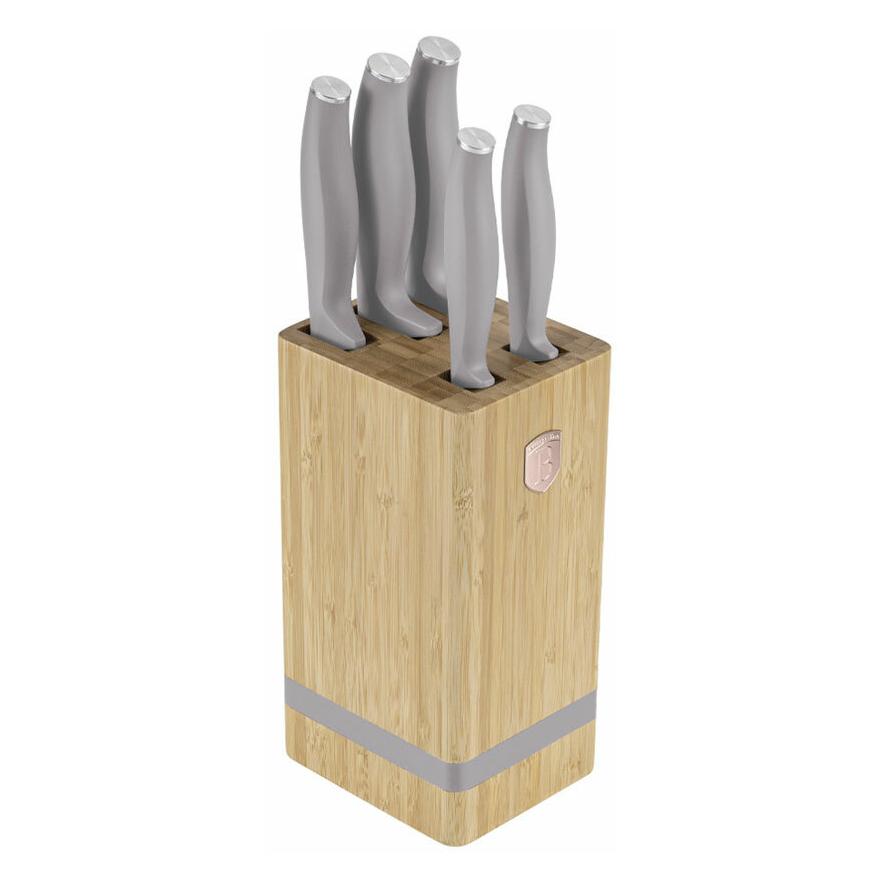 BerlingerHaus Haus 6-teiliges Messerset mit Messerblock, Taupe Collection (110041)