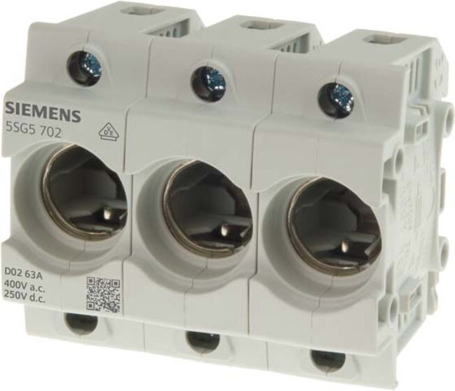 Siemens Indus.Sector Support fusible Neozed Gr.D02, 3 pôles, 63A 5SG5702 (5SG5702)