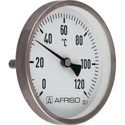 Edelstahlthermometer, 0 - 120°C, 1/2", 100 mm, Schutzrohr 100 mm