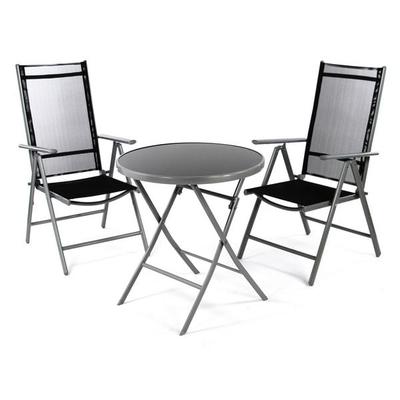 3-tlg. Set Gartenmöbel Sitzgruppe Tisch Stuhl
