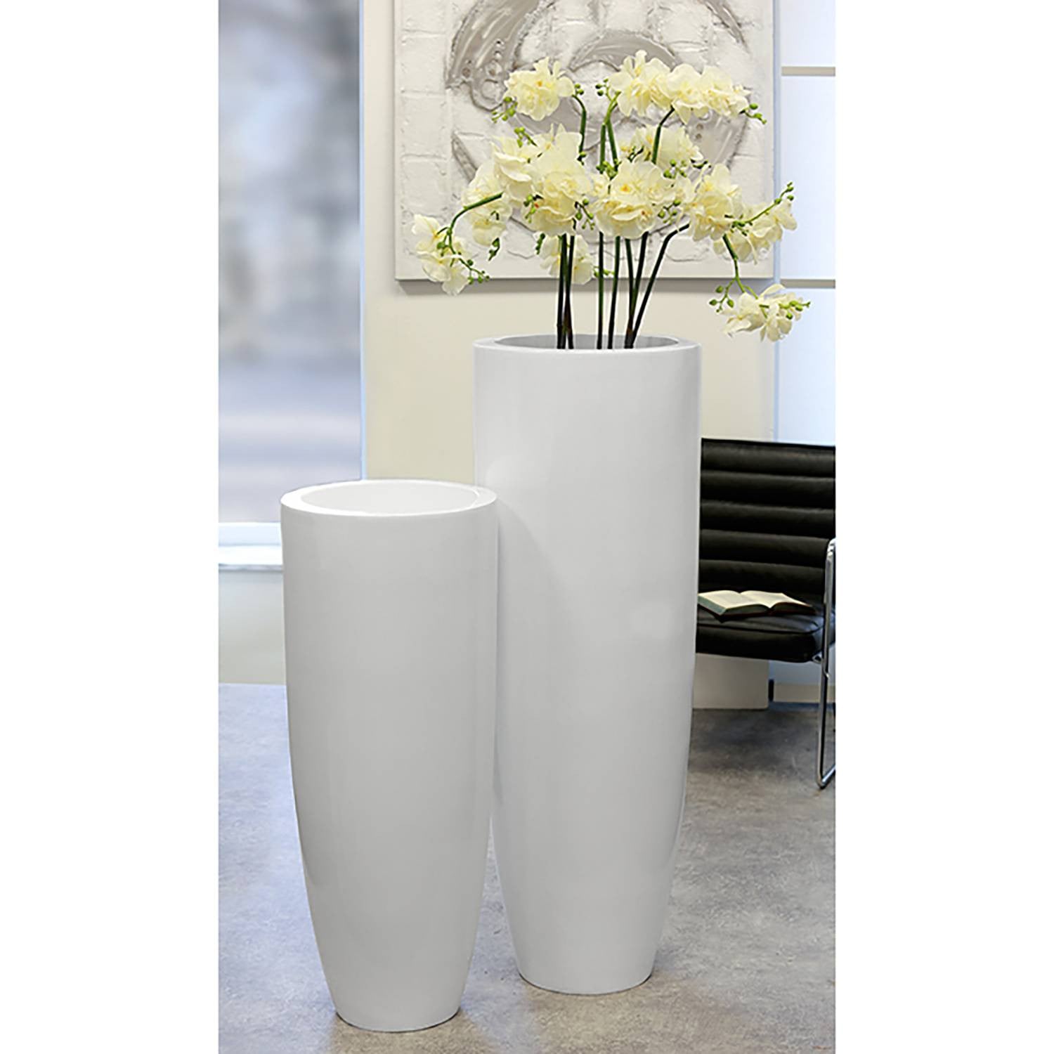 home24 Plantenbak Konus wit Ø 38 cm