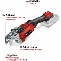 Einhell, Heckenschere, Akku-Astsäge GE-GS 18/150 Li, 1x Akku 4,0 Ah (Akkubetrieb)