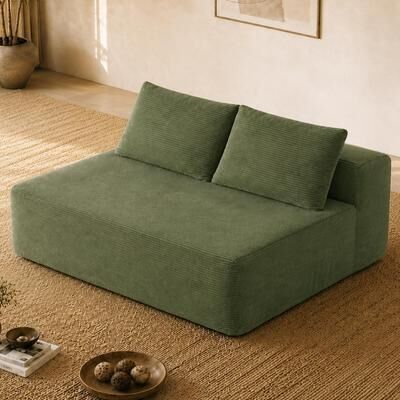 Dovelina 58-inch 2 seat median longue with plush grey velvet cup holder flexible matching mainly