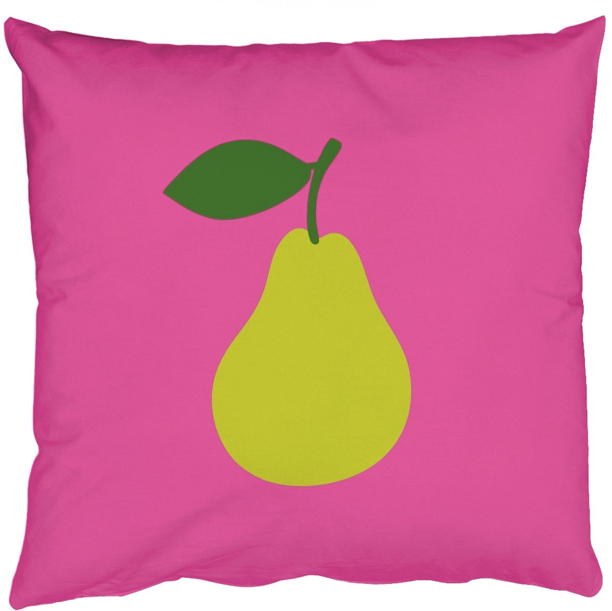 PillowMonkey Sierkussen met Fruit Illustratie Peer - Groen - 50 x 50 cm