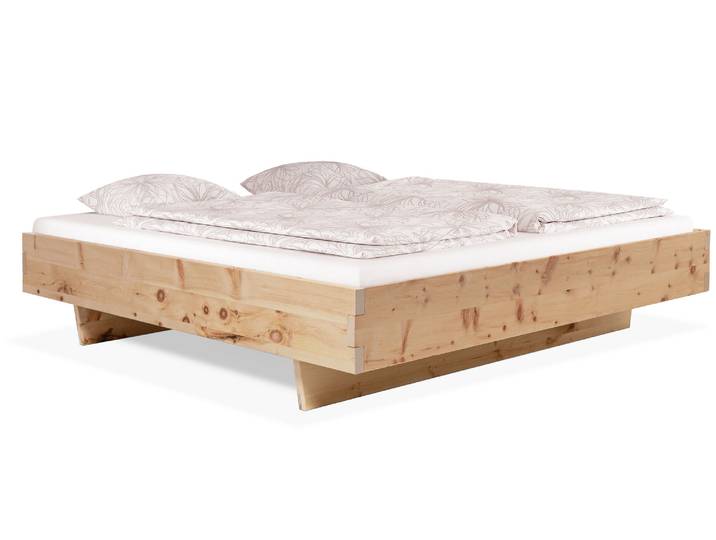 ZARUBA Zirbenbett mit Wangenfuß, Material Massivholz, ohne