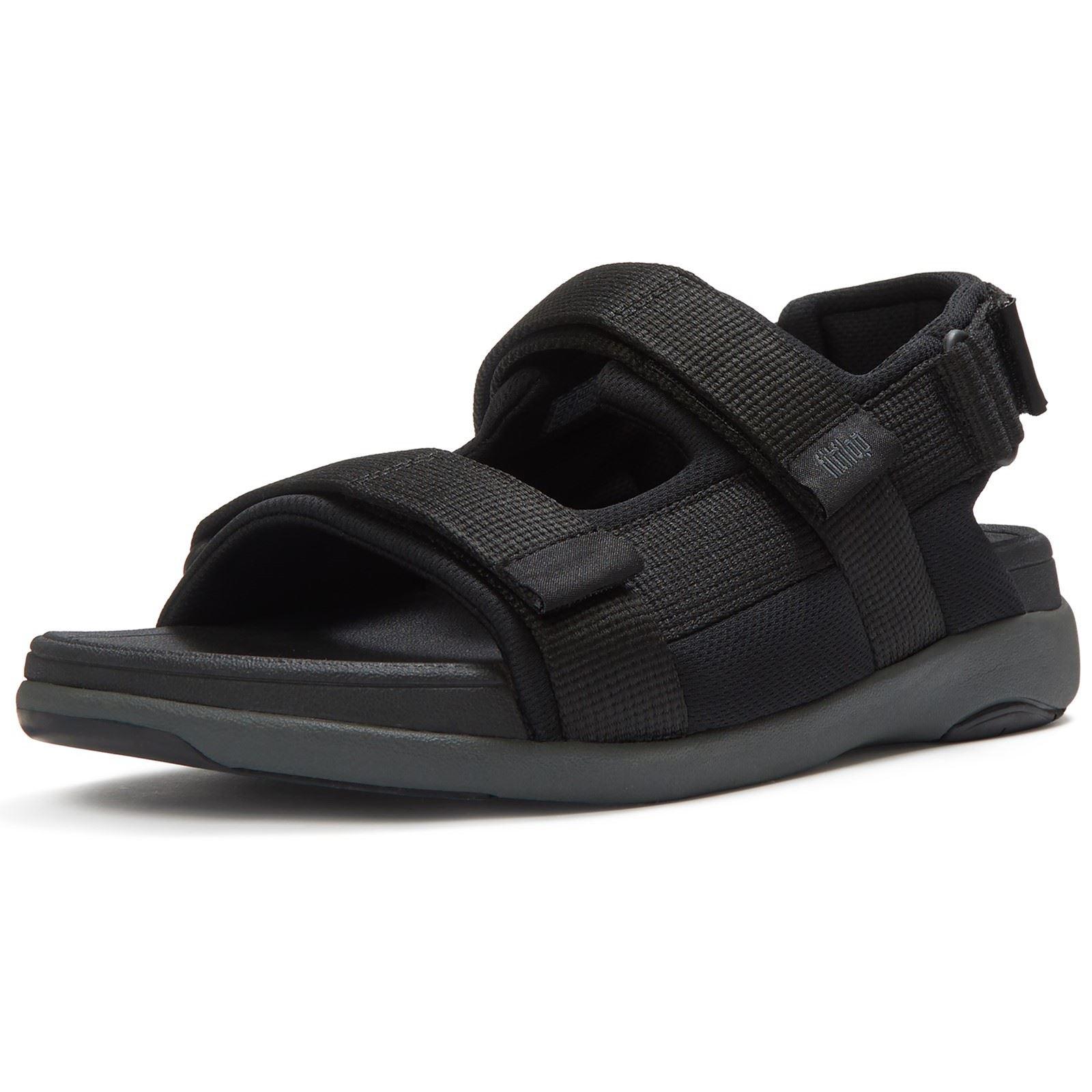 Fitflop F-Mode Go Polyester Herren schwarze Sandalen