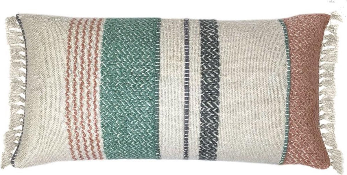 Multicolor pastel boucle kussen